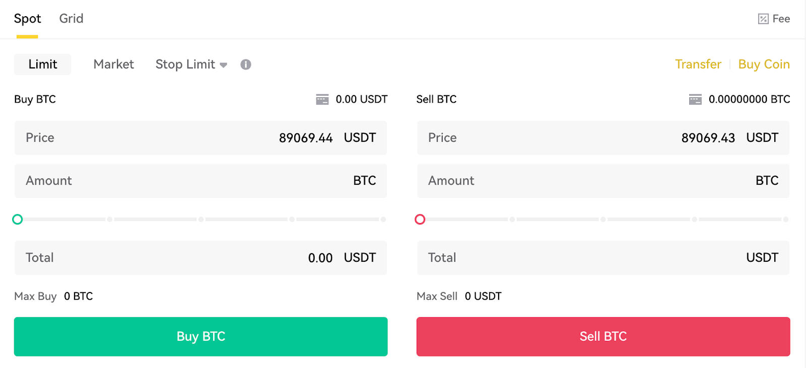 YEX trading interface showing Market, Stop, and Limit order options