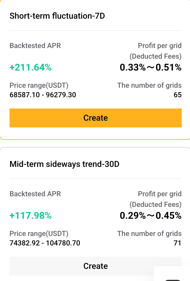 Adjust grid parameters in YEX Grid Trading setup